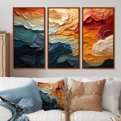 Biomorphism Organic Forms V - 3 Piece Wrapped Canvas Print