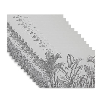 Napperon tissé imprimé tropical en PVC - ensemble de 12