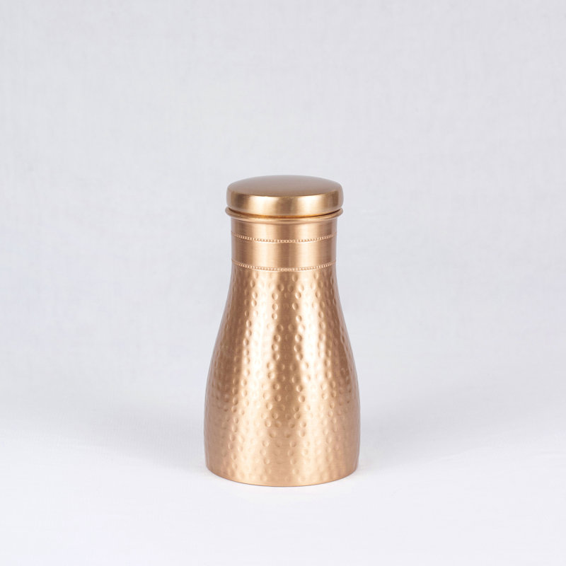 Canora Grey Premium Copper Hammered Carafe (Bedroom Jug) 1L