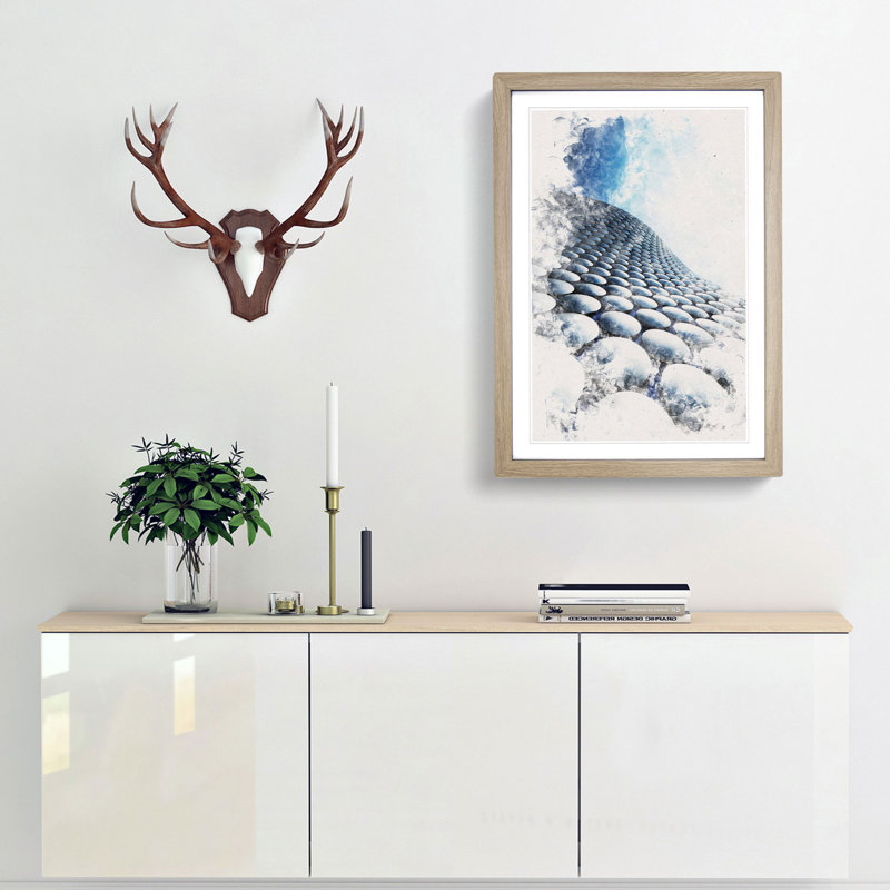The Bullring in Birmingham - Picture Frame Graphic Art, 87cm H x 62cm W x 2cm D, Oak Framed