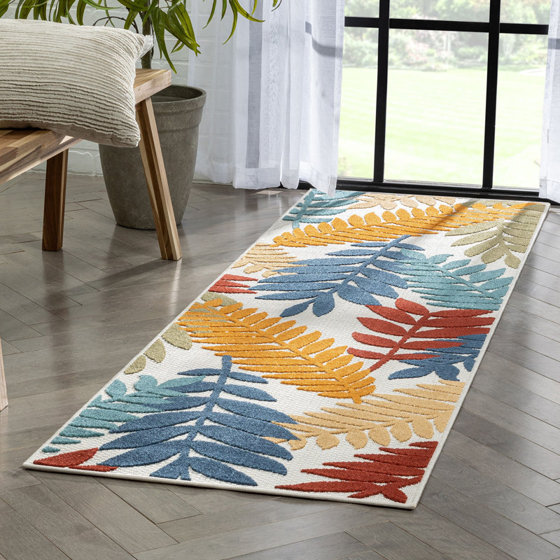  Dorado Mariah Floral Ivory Multi Indoor/Outdoor Hi-Lo Area Rug, Runner 2'7" x 9'10"