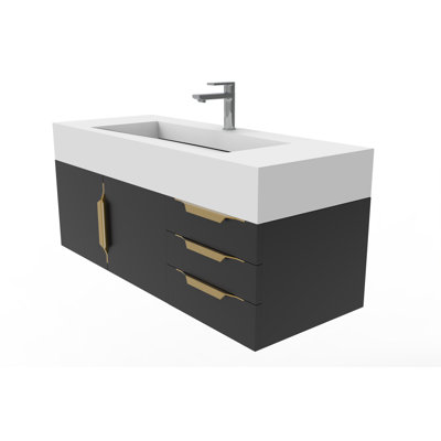Ensemble de meuble-lavabo simple mural 48 po Nile