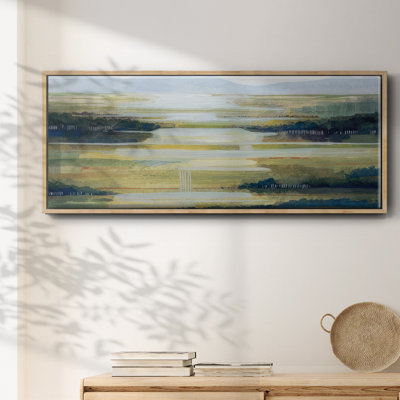 Lime Strata I- Framed Canvas