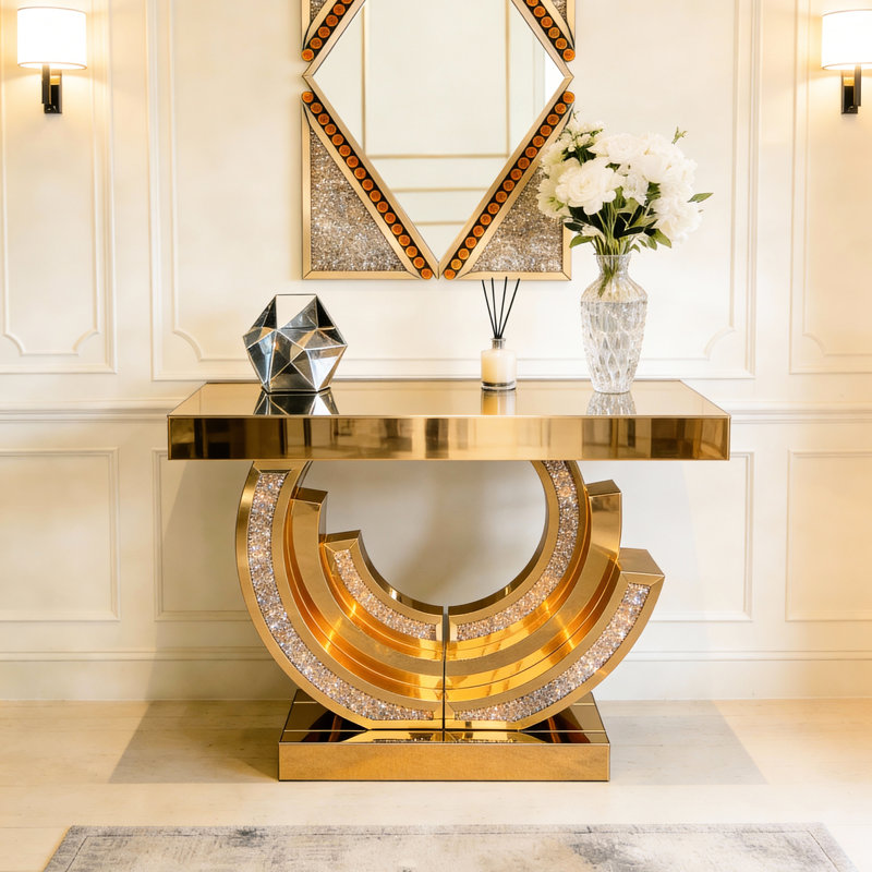 Console à miroir moderne en diamant concassé Handcraft Modern