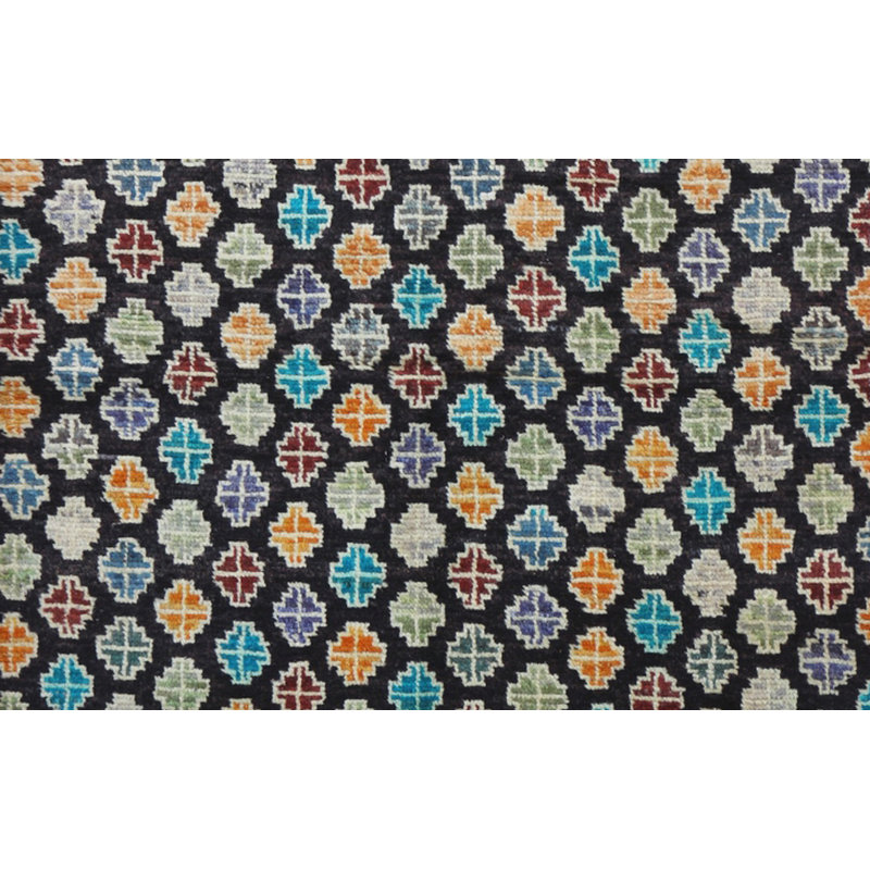 Geometric Hand Knotted Area Rug, Rectangle 120 x 180cm