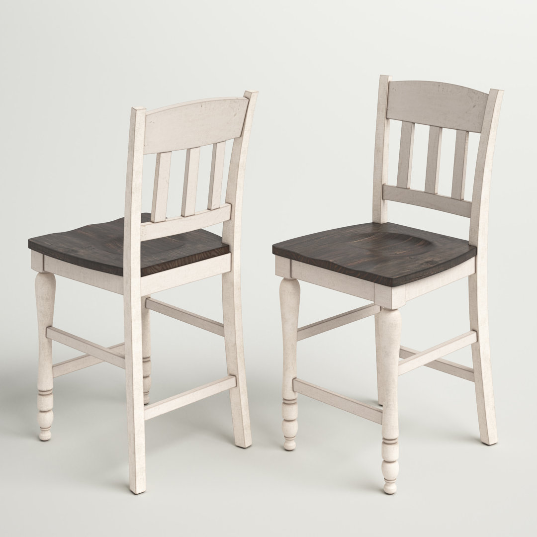 Hebden Solid Wood Counter Stool (Set of 2) Laurel Foundry Modern Farmhouse®