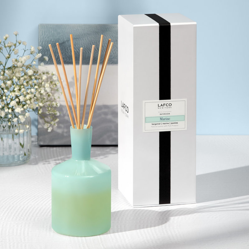 Reed Diffuser, Marine, 5.5" H x 3" W x 3" D, Blue