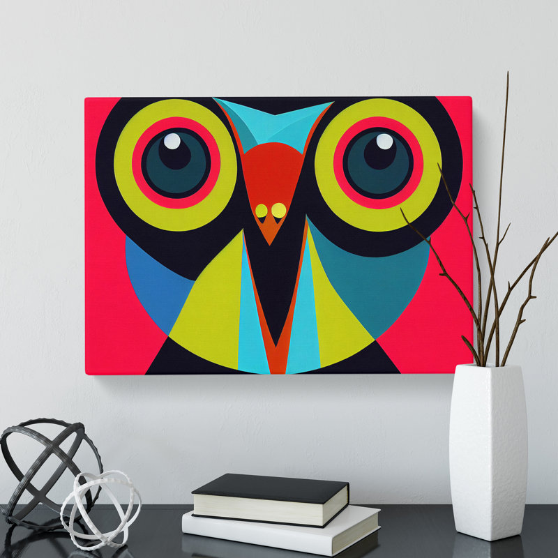 Bold Abstract Owl Vol.4 - Wrapped Canvas, 50cm H x 76cm W x 3cm D