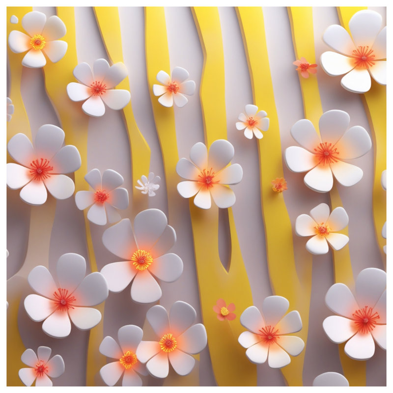 White Orange Flowers Comforter, King