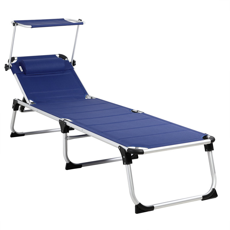 60cm Long Reclining Single Chaise, Blue