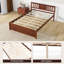 Lit plateforme en bois pour lit simple/double/queen avec tête de lit et sommier à lattes.-1231401422