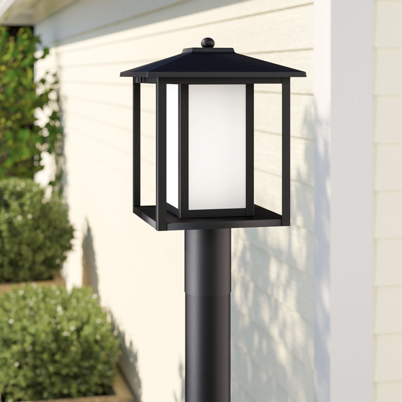 Tête de lanterne câblée à 1 lumière H 15 po Vermont, Oui, Noir