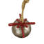 Grande cloche de Noël décorative en métal argenté avec nœud rouge, 21 po