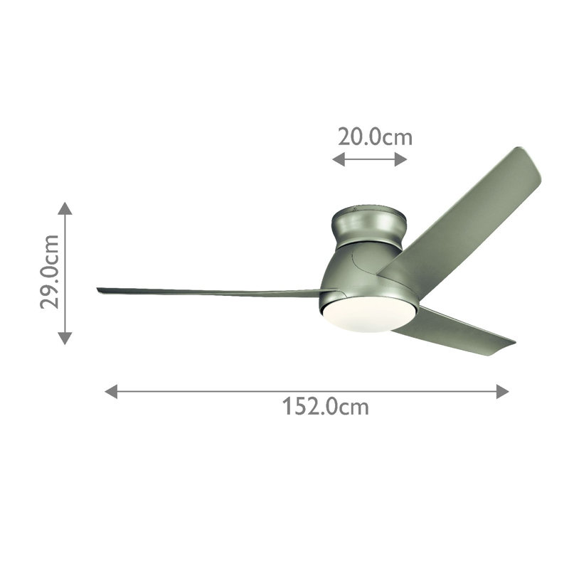 Cassels 60cm Ceiling Fan with LED Lights, Brushed Nickel