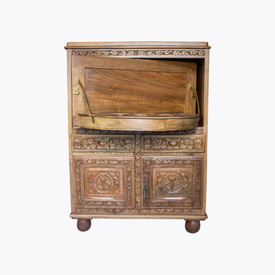 Kerney 76cm Solid Wood Mini Bar