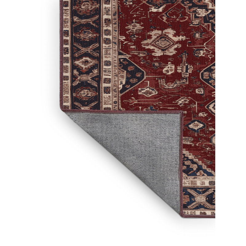 Machine Washable Persian Brown Area Rug, Square 3'