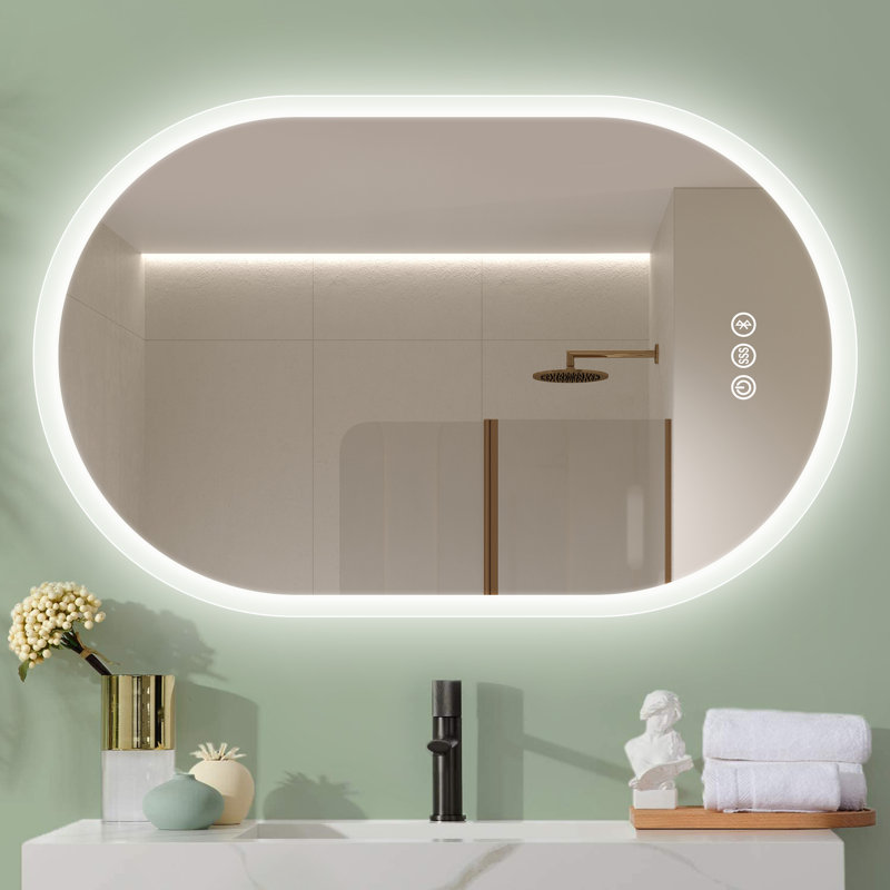 Woodcroft Brighten Your Bathroom with our Smart LED Bluetooth Oval Mirror