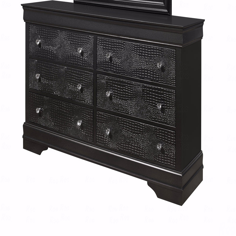 Commode crocodile gris métallique, Gris