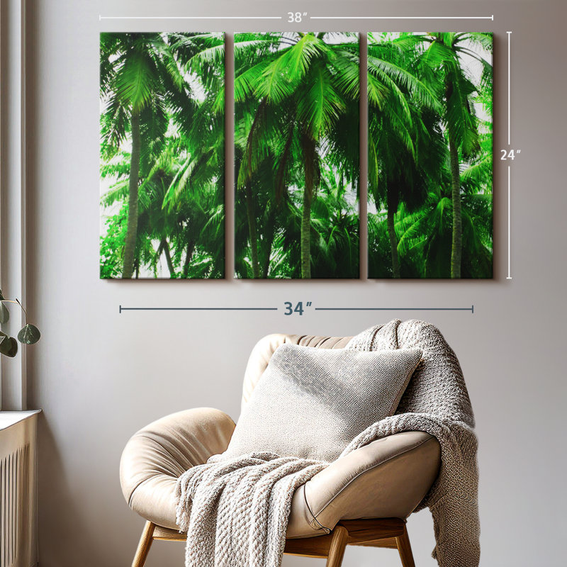 «Palm Tree Forest» sur toile, H 24 po x l 38 po x P 1,25 po