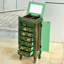 Armoire à bijoux rectangulaire verte en bois massif