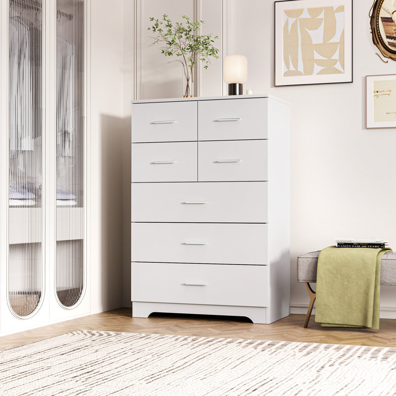 7 Drawer 27.6" W Dresser with Type-C Port And USB Port, White