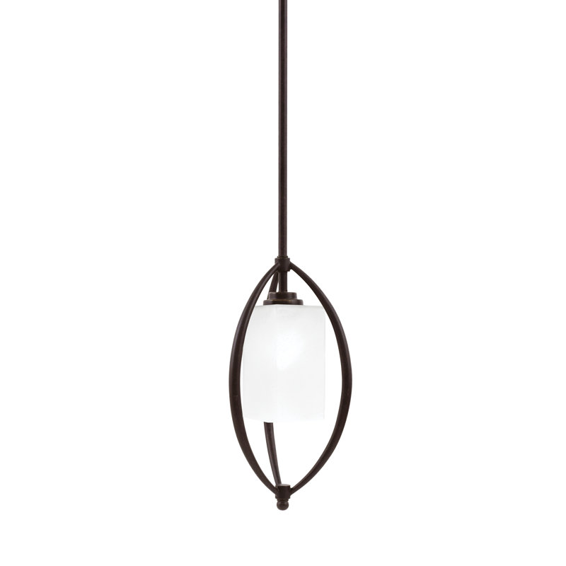 Suspension Albreda Stem Hung Mini présentée en fini granit foncé avec un verre fumé carré de 8,9 cm (3,5 po)