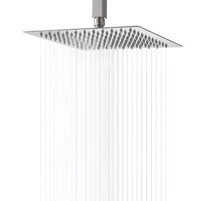 1 jet de 10 po Pomme de douche carrée simple à fixation murale et au plafond