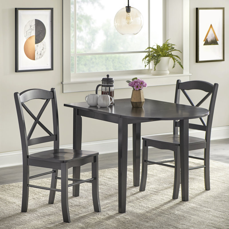 Castellon 2 - Person Four Leg Dining Set, Black