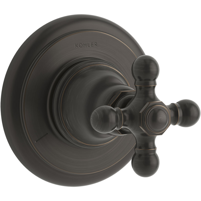 Artifacts Transfer Valve Trim with Cross Handle, Bronze huilé