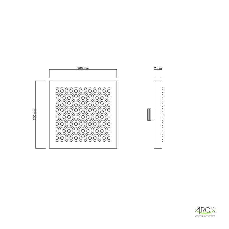 Cornish Rain Fixed Shower Head with Self-Cleaning