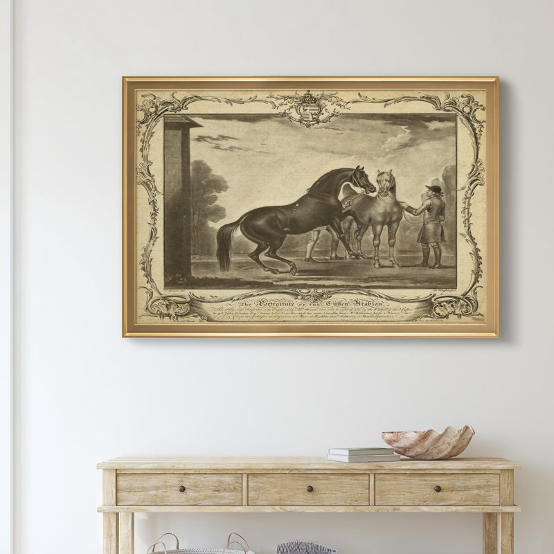 «Distinguished Horses III», reproduction d'art sur toile encadrée, Doré, H 18,5 po x l 24,5 po x P 1,5 po