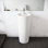 Lavabo sur pied circulaire blanc brillant Monaco SM-PS307