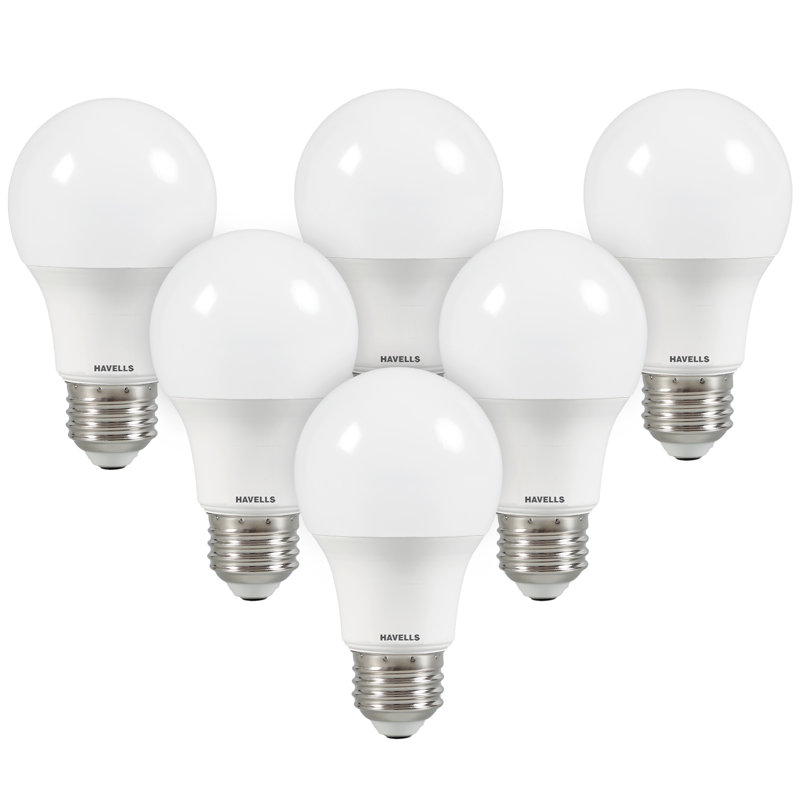 Ampoules DEL A19 à intensité variable Havells Adore, 9 W (équivalent à 60 W), 810 lumens, base E26, économie d'énergie, luminosité instantanée, durée de vie de 15 000 heures, blanc lumière du jour 5 000 K, ensemble économique 6