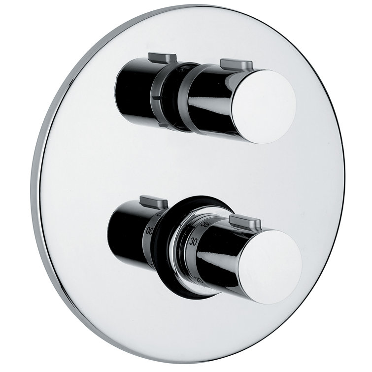 Linea Bathroom Thermostatic Shower Valve in Polished Chrome