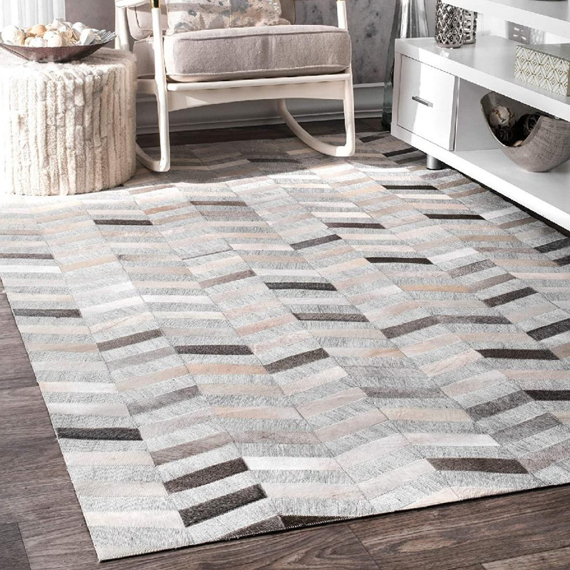 Tapis argenté fait à la main Cecilia, Tapis de couloir 2 pi 6 po x 8 pi