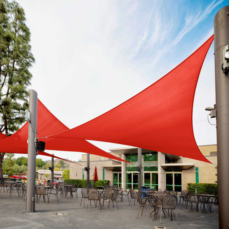 Royal Shade Triangle Shade Sail With Hardware Kit & Rope, 8 ft. x 8 ft. x 8 ft., Red