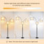 Tripod Floor Lamp With Shelf, Standing Light Reading Lamp With Large Lampshade, Foot Switch