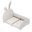 Lit simple tapissier en forme de lapin Princess, lit plateforme simple avec tête et pied de lit, blanc-910563420