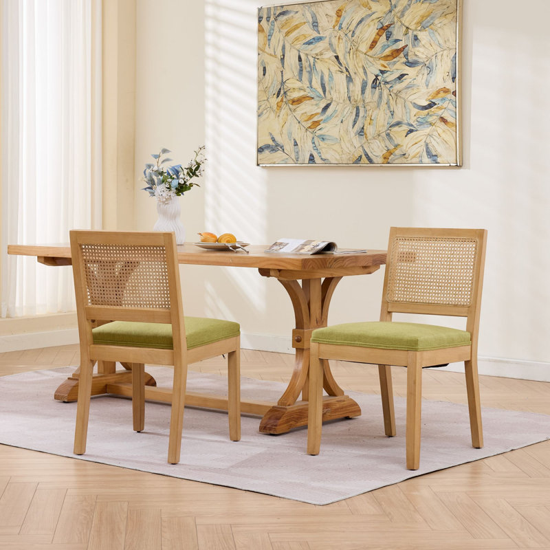 Ensemble de 2 chaises de salle à manger en rotin Farmhouse