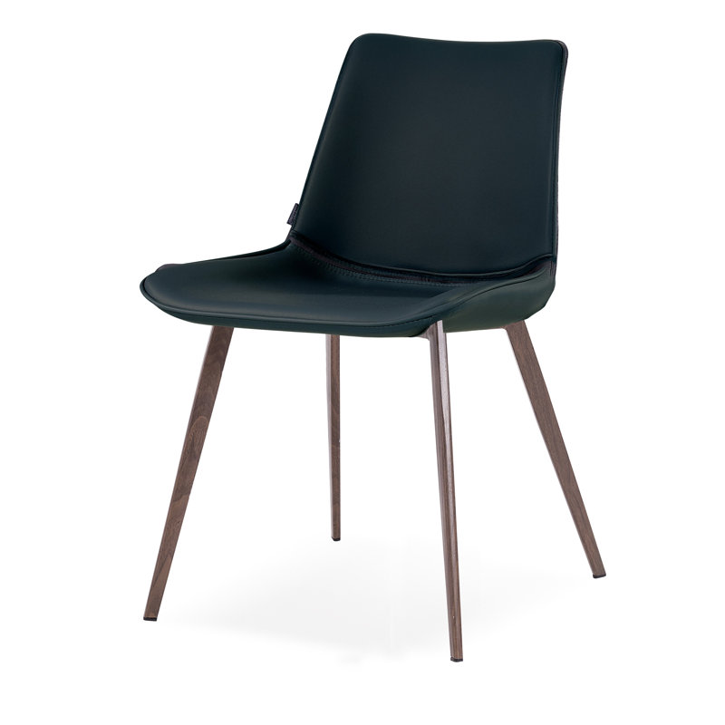Chaise Albieri, Bois brun, Noir, noir, noir, noir