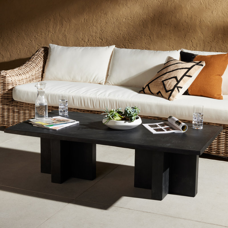 Terrell Outdoor Coffee Table, Aged Gray