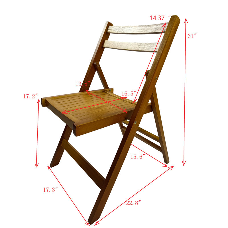 Solid Wood Chairs - Foldable Of 4 For All Spaces Folding Chair Strong, 4, Teak