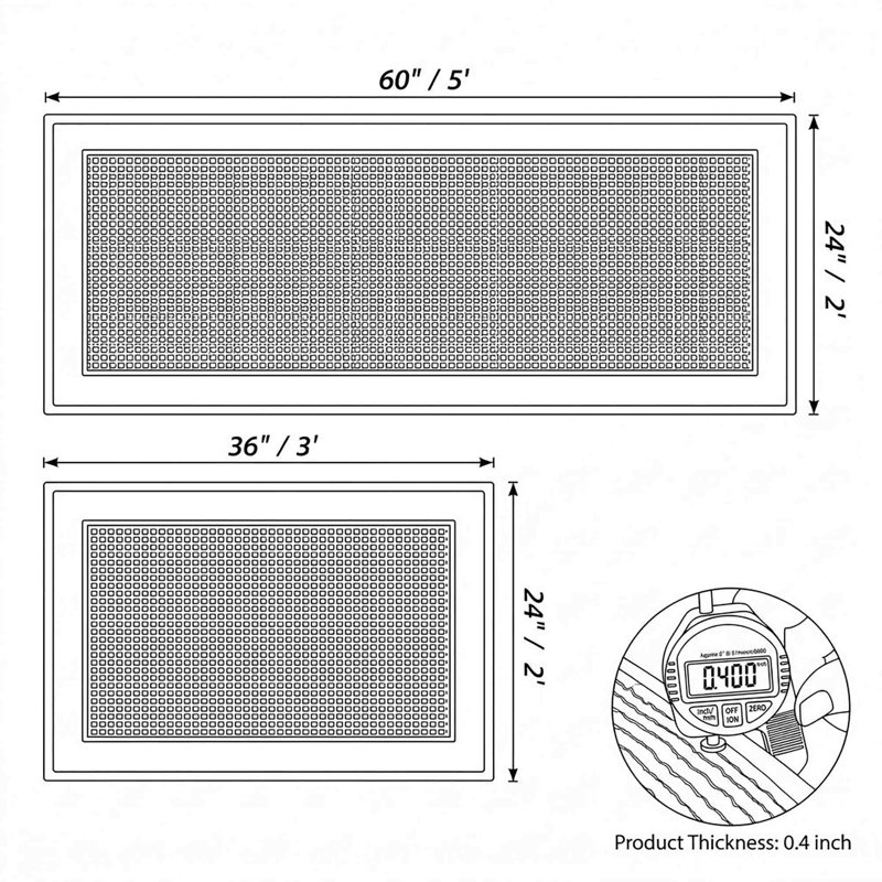Tapis de cuisine antidérapant lavable à la machine (ensemble de 2), Red
