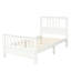 Lit plateforme simple en bois (blanc) - Construction avec tête de lit et 10 supports