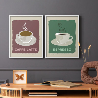 «Modern Coffee III», reproduction encadrée de qualité supérieure - prête à être accrochée - aucun clou requis - aucun clou requis