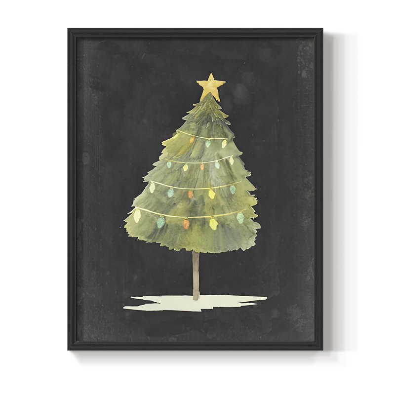 «Christmas Glow I», reproduction encadrée - bois massif, Noir, noir, noir, noir, H 21 po x l 17 po