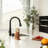 Single Handle 3 Functions Pull-down Sprayer Kitchen Faucet-104097684