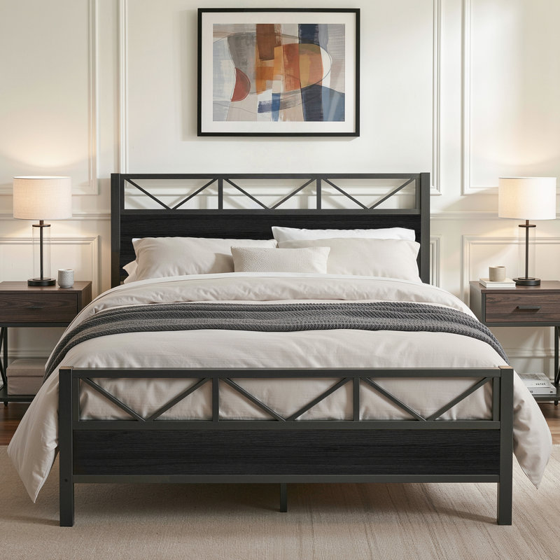 Lit plateforme Wykeisha, Grand, Noir