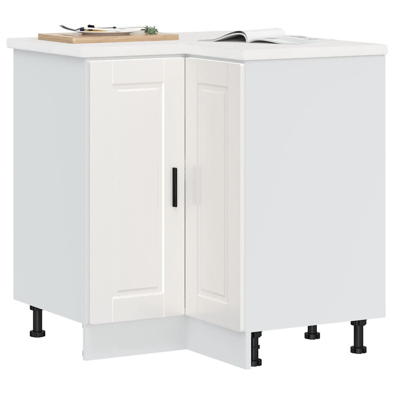 Armoire de cuisine en bois d'ingénierie vidaXL, Blanc très luisant
