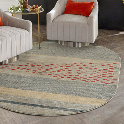 Tapis bleu / rouge / beige Abrigail